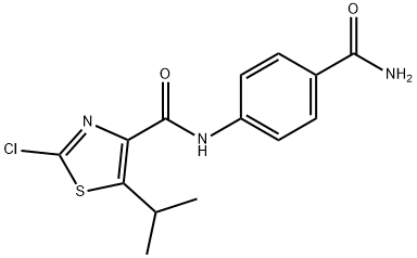 N-(4-carbamoylphenyl)-2-chloro-5-propan-2-yl-1,3-thiazole-4-carboxamide Structural