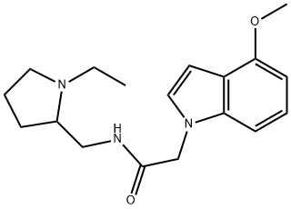 N-[(1-ethylpyrrolidin-2-yl)methyl]-2-(4-methoxyindol-1-yl)acetamide Structural