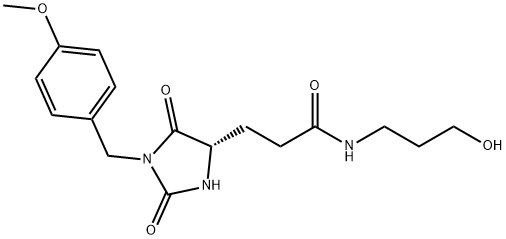 N-(3-hydroxypropyl)-3-[(4S)-1-[(4-methoxyphenyl)methyl]-2,5-dioxoimidazolidin-4-yl]propanamide Structural