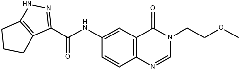 N-[3-(2-methoxyethyl)-4-oxoquinazolin-6-yl]-1,4,5,6-tetrahydrocyclopenta[c]pyrazole-3-carboxamide Structural