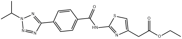 ethyl 2-[2-[[4-(2-propan-2-yltetrazol-5-yl)benzoyl]amino]-1,3-thiazol-4-yl]acetate Structural