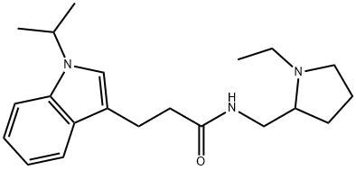 N-[(1-ethylpyrrolidin-2-yl)methyl]-3-(1-propan-2-ylindol-3-yl)propanamide Structural