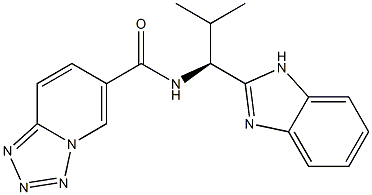 N-[(1S)-1-(1H-benzimidazol-2-yl)-2-methylpropyl]tetrazolo[1,5-a]pyridine-6-carboxamide Structural
