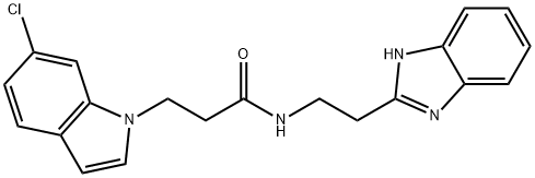 N-[2-(1H-benzimidazol-2-yl)ethyl]-3-(6-chloroindol-1-yl)propanamide Structural