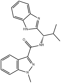 N-[(1S)-1-(1H-benzimidazol-2-yl)-2-methylpropyl]-1-methylindazole-3-carboxamide Structural