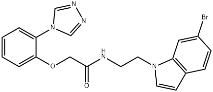 N-[2-(6-bromoindol-1-yl)ethyl]-2-[2-(1,2,4-triazol-4-yl)phenoxy]acetamide Structural