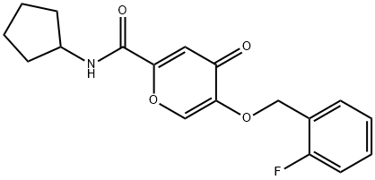 N-cyclopentyl-5-[(2-fluorophenyl)methoxy]-4-oxopyran-2-carboxamide Structural