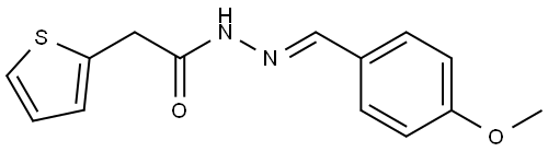 N-[(E)-(4-methoxyphenyl)methylideneamino]-2-thiophen-2-ylacetamide Structural