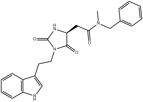 N-benzyl-2-[(4S)-1-[2-(1H-indol-3-yl)ethyl]-2,5-dioxoimidazolidin-4-yl]-N-methylacetamide Structural