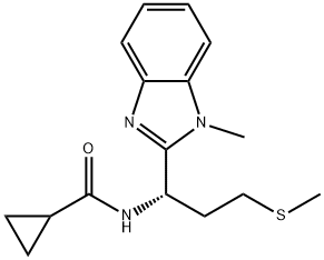 N-[(1S)-1-(1-methylbenzimidazol-2-yl)-3-methylsulfanylpropyl]cyclopropanecarboxamide Structural