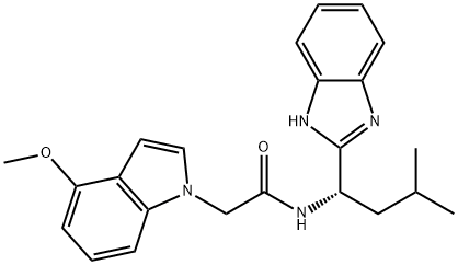 N-[(1S)-1-(1H-benzimidazol-2-yl)-3-methylbutyl]-2-(4-methoxyindol-1-yl)acetamide Structural