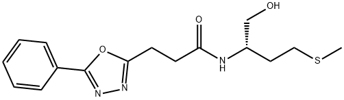N-[(2S)-1-hydroxy-4-methylsulfanylbutan-2-yl]-3-(5-phenyl-1,3,4-oxadiazol-2-yl)propanamide Structural