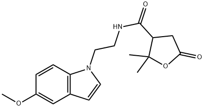 N-[2-(5-methoxyindol-1-yl)ethyl]-2,2-dimethyl-5-oxooxolane-3-carboxamide Structural