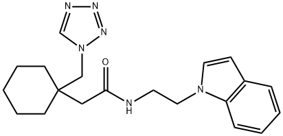 N-(2-indol-1-ylethyl)-2-[1-(tetrazol-1-ylmethyl)cyclohexyl]acetamide Structural