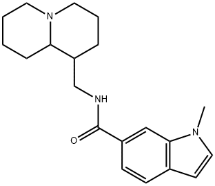N-(2,3,4,6,7,8,9,9a-octahydro-1H-quinolizin-1-ylmethyl)-1-methylindole-6-carboxamide Structural