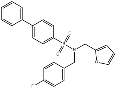 N-[(4-fluorophenyl)methyl]-N-(furan-2-ylmethyl)-4-phenylbenzenesulfonamide Structural