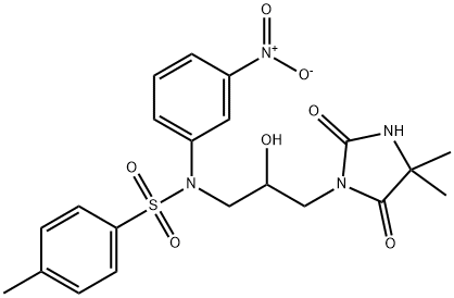 N-[3-(4,4-dimethyl-2,5-dioxoimidazolidin-1-yl)-2-hydroxypropyl]-4-methyl-N-(3-nitrophenyl)benzenesulfonamide Structural