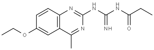 N-[amino-[(6-ethoxy-4-methylquinazolin-2-yl)amino]methylidene]propanamide Structural