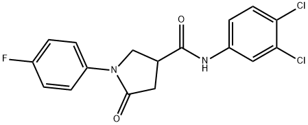 N-(3,4-dichlorophenyl)-1-(4-fluorophenyl)-5-oxopyrrolidine-3-carboxamide Structural