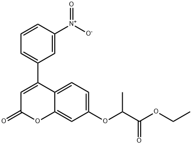 ethyl 2-[4-(3-nitrophenyl)-2-oxochromen-7-yl]oxypropanoate Structural