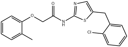 N-[5-[(2-chlorophenyl)methyl]-1,3-thiazol-2-yl]-2-(2-methylphenoxy)acetamide Structural