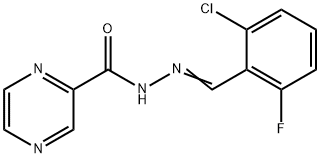 N-[(E)-(2-chloro-6-fluorophenyl)methylideneamino]pyrazine-2-carboxamide Structural