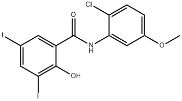 N-(2-chloro-5-methoxyphenyl)-2-hydroxy-3,5-diiodobenzamide Structural