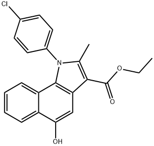 ethyl 1-(4-chlorophenyl)-5-hydroxy-2-methylbenzo[g]indole-3-carboxylate Structural