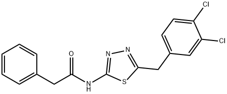 N-[5-[(3,4-dichlorophenyl)methyl]-1,3,4-thiadiazol-2-yl]-2-phenylacetamide Structural