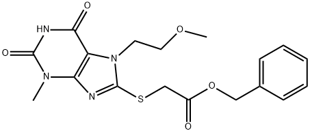 benzyl 2-[7-(2-methoxyethyl)-3-methyl-2,6-dioxopurin-8-yl]sulfanylacetate Structural