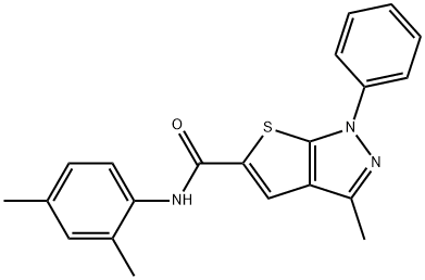 N-(2,4-dimethylphenyl)-3-methyl-1-phenylthieno[2,3-c]pyrazole-5-carboxamide Structural