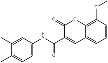 N-(3,4-dimethylphenyl)-8-methoxy-2-oxochromene-3-carboxamide Structural
