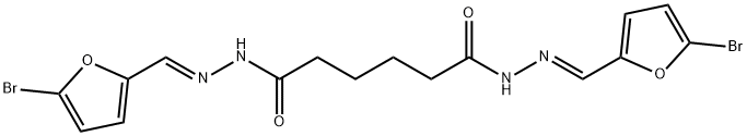 N,N'-bis[(E)-(5-bromofuran-2-yl)methylideneamino]hexanediamide Structural