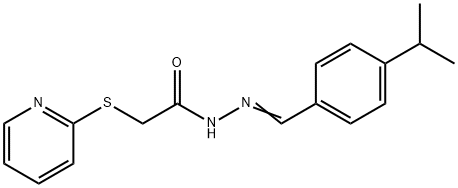 N-[(E)-(4-propan-2-ylphenyl)methylideneamino]-2-pyridin-2-ylsulfanylacetamide Structural