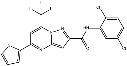 N-(2,5-dichlorophenyl)-5-thiophen-2-yl-7-(trifluoromethyl)pyrazolo[1,5-a]pyrimidine-2-carboxamide Structural