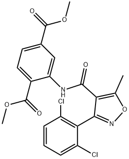 dimethyl 2-[[3-(2,6-dichlorophenyl)-5-methyl-1,2-oxazole-4-carbonyl]amino]benzene-1,4-dicarboxylate Structural