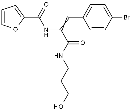 N-[(E)-1-(4-bromophenyl)-3-(3-hydroxypropylamino)-3-oxoprop-1-en-2-yl]furan-2-carboxamide Structural