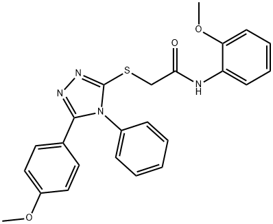 N-(2-methoxyphenyl)-2-[[5-(4-methoxyphenyl)-4-phenyl-1,2,4-triazol-3-yl]sulfanyl]acetamide Structural