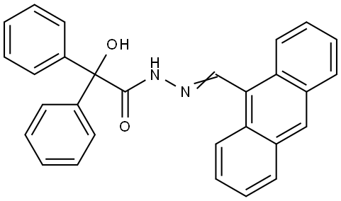 N-[(E)-anthracen-9-ylmethylideneamino]-2-hydroxy-2,2-diphenylacetamide Structural