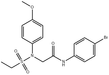 N-(4-bromophenyl)-2-(N-ethylsulfonyl-4-methoxyanilino)acetamide Structural