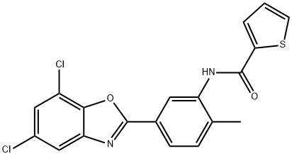 N-[5-(5,7-dichloro-1,3-benzoxazol-2-yl)-2-methylphenyl]thiophene-2-carboxamide Structural