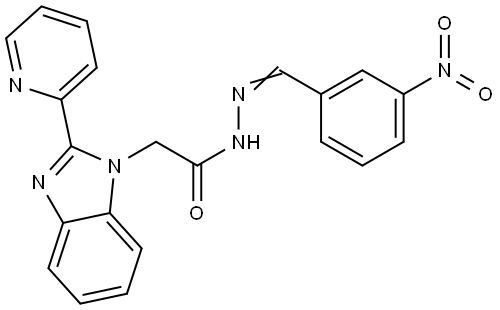 N-[(E)-(3-nitrophenyl)methylideneamino]-2-(2-pyridin-2-ylbenzimidazol-1-yl)acetamide Structural