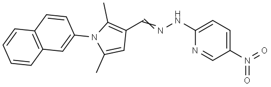 N-[(E)-(2,5-dimethyl-1-naphthalen-2-ylpyrrol-3-yl)methylideneamino]-5-nitropyridin-2-amine Structural