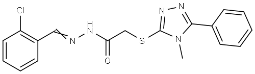 N-[(E)-(2-chlorophenyl)methylideneamino]-2-[(4-methyl-5-phenyl-1,2,4-triazol-3-yl)sulfanyl]acetamide Structural