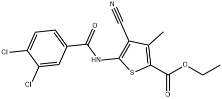 ethyl 4-cyano-5-[(3,4-dichlorobenzoyl)amino]-3-methylthiophene-2-carboxylate Structural