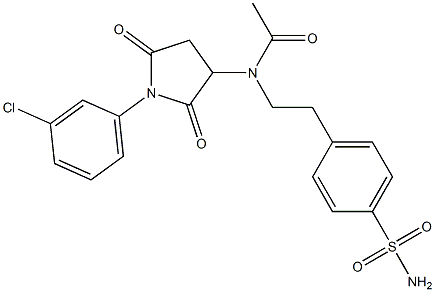 N-[1-(3-chlorophenyl)-2,5-dioxopyrrolidin-3-yl]-N-[2-(4-sulfamoylphenyl)ethyl]acetamide Structural