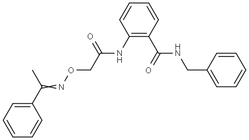 N-benzyl-2-[[2-[(E)-1-phenylethylideneamino]oxyacetyl]amino]benzamide Structural