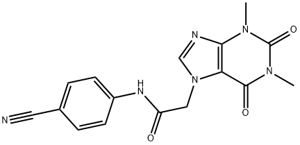 N-(4-cyanophenyl)-2-(1,3-dimethyl-2,6-dioxopurin-7-yl)acetamide Structural