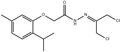 N-(1,3-dichloropropan-2-ylideneamino)-2-(5-methyl-2-propan-2-ylphenoxy)acetamide Structural