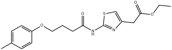 ethyl 2-[2-[4-(4-methylphenoxy)butanoylamino]-1,3-thiazol-4-yl]acetate Structural
